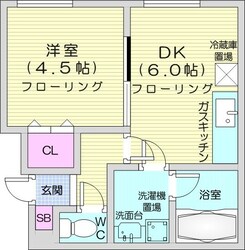 東屯田通駅 徒歩1分 2階の物件間取画像